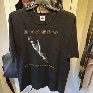 Rare Vintage Eraser 1996 T Shirt Arnold Schwarzenegger Movie Black XL